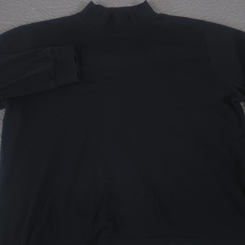 Lands' End Shirt Womens XL Petite Supima Mock Turtleneck Cotton Long Sleeve Tee